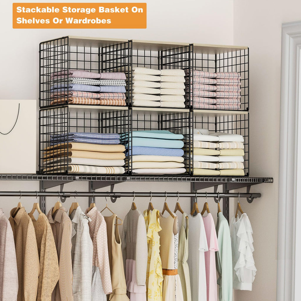 3PCS Stackable Closet Organizers and Storage (Black)