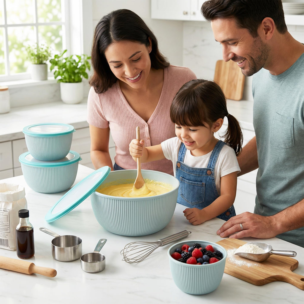 Mixing Bowls with Lids Set (Pure Green)
