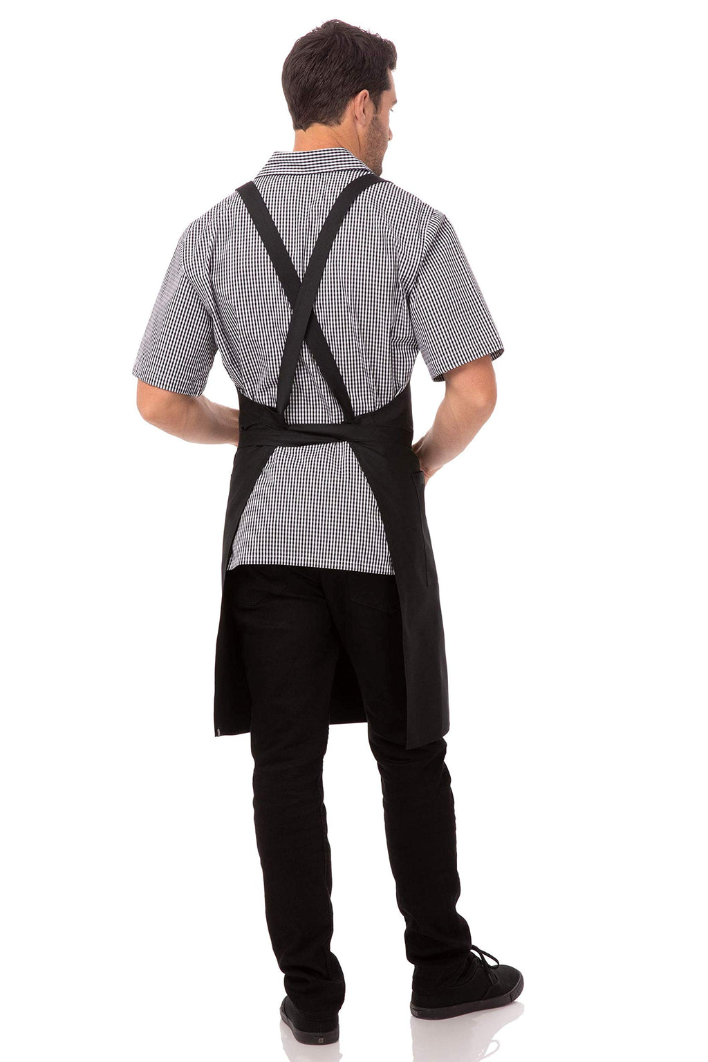 Unisex Cross Back Bib Apron (Black)