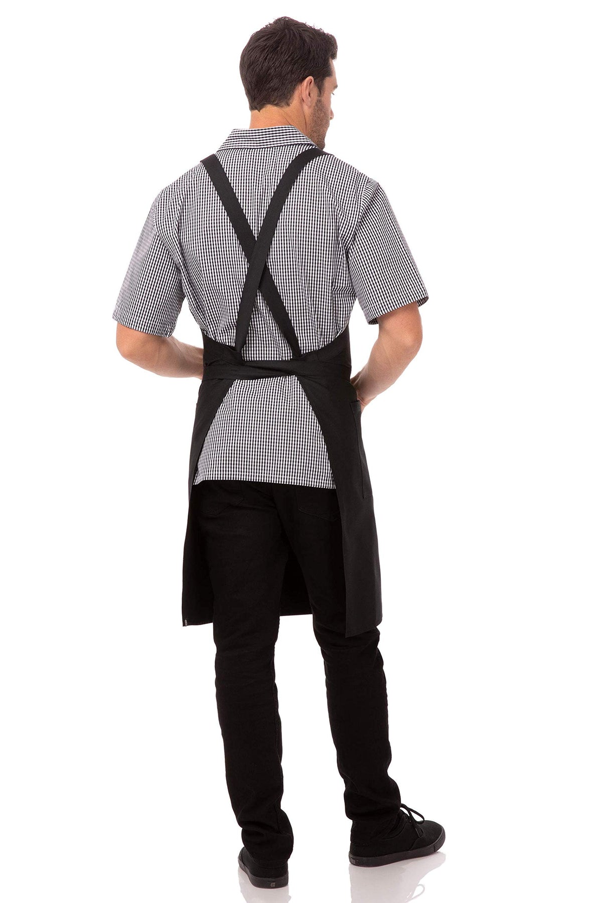Unisex Cross Back Bib Apron (Black)
