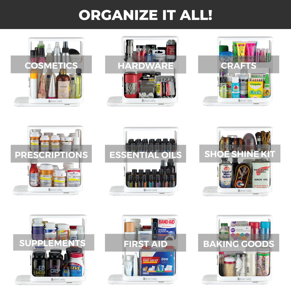 Spice Rack Organizer for Cabinet (Cabinet Caddy)