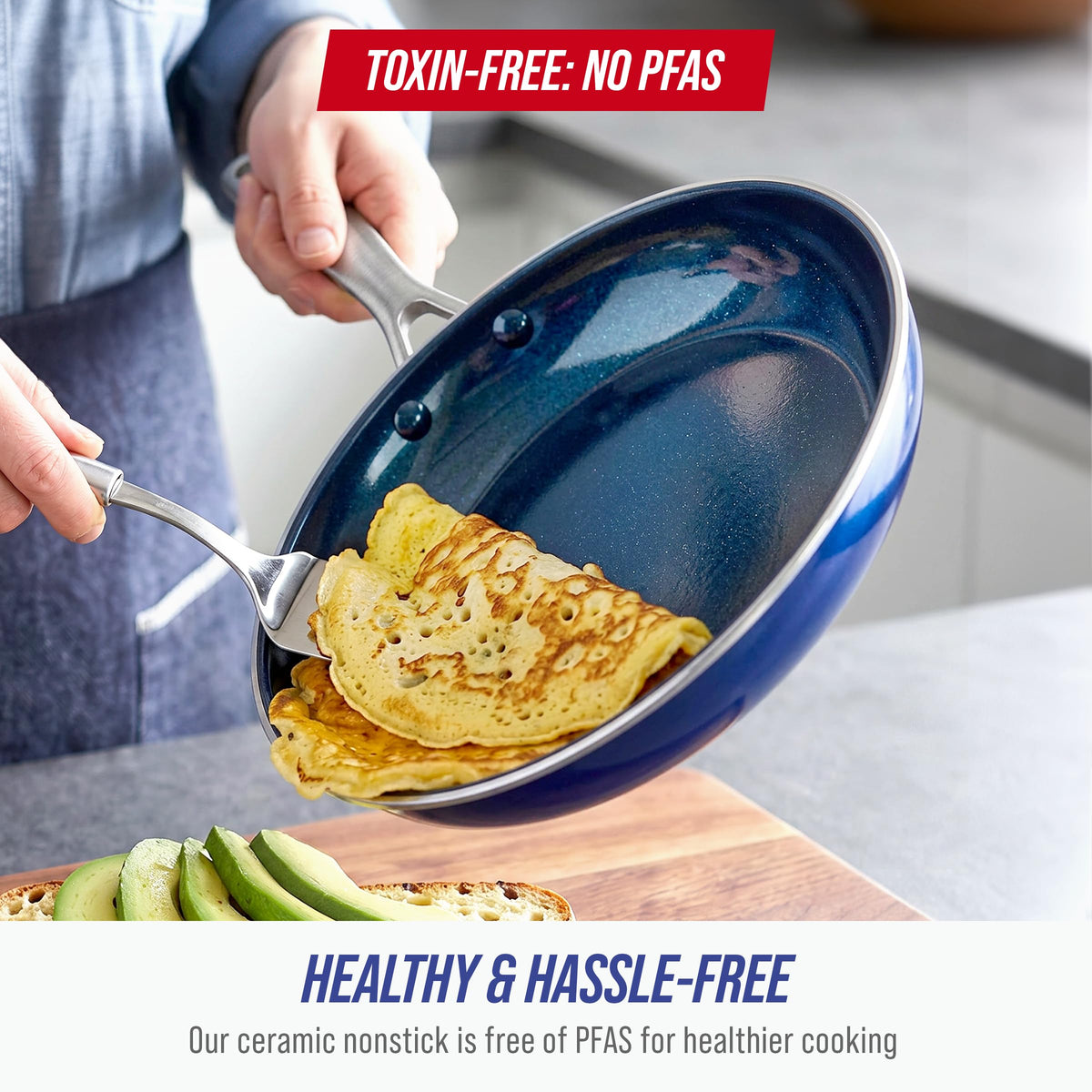 2 Piece Nonstick Frying Pan Set (9.5" and 11" Frypan Skillet Set)