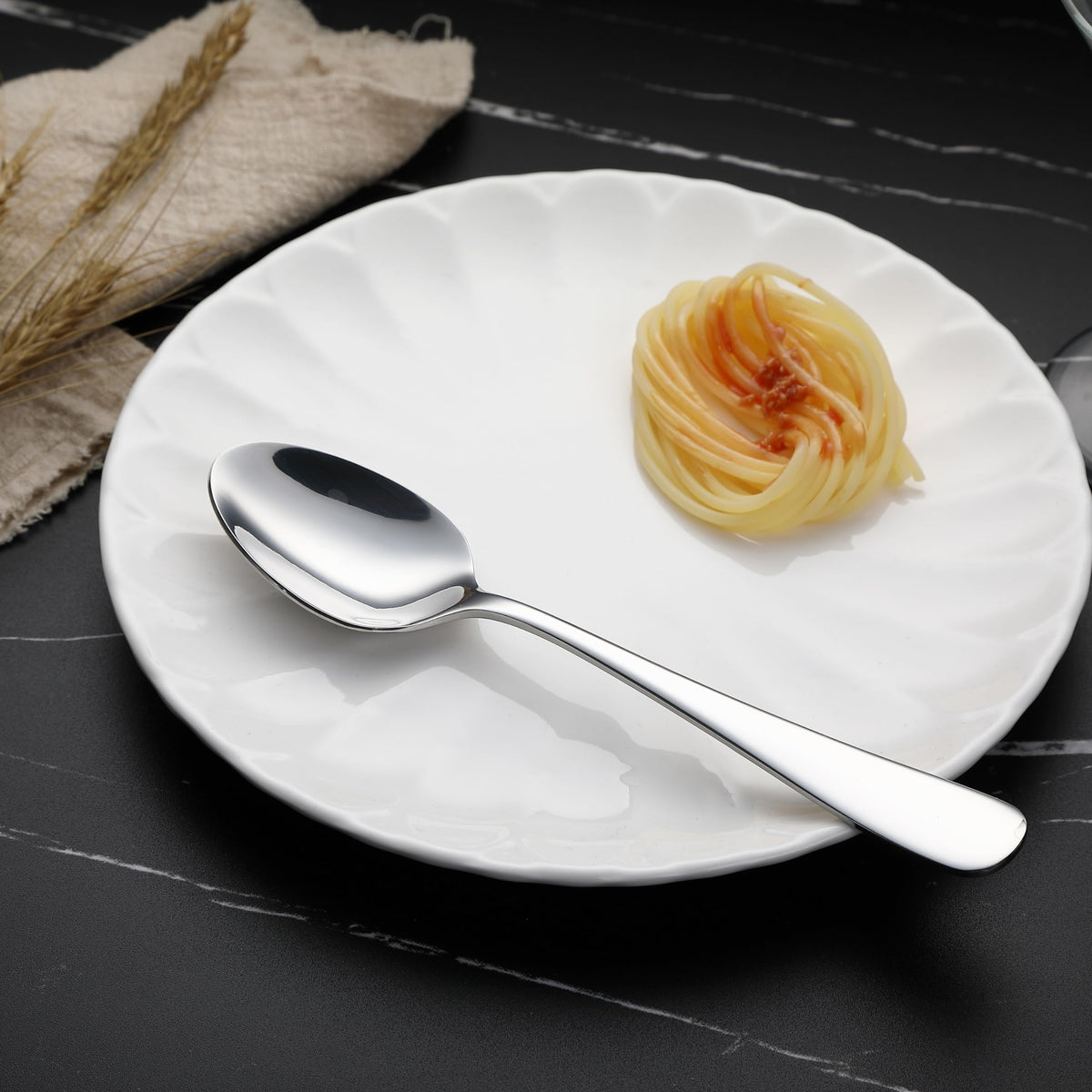 Stainless Steel Dishwasher Safe Dinner Spoons with Round Edge (Dinner Spoons - 120 Pack)