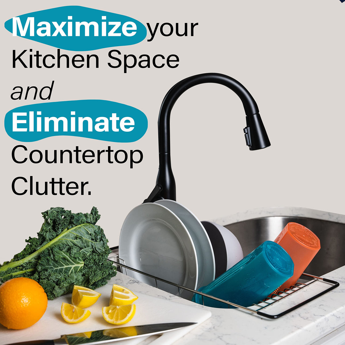 Over The Sink Dish Drying Rack (Over-Sink / Silver)