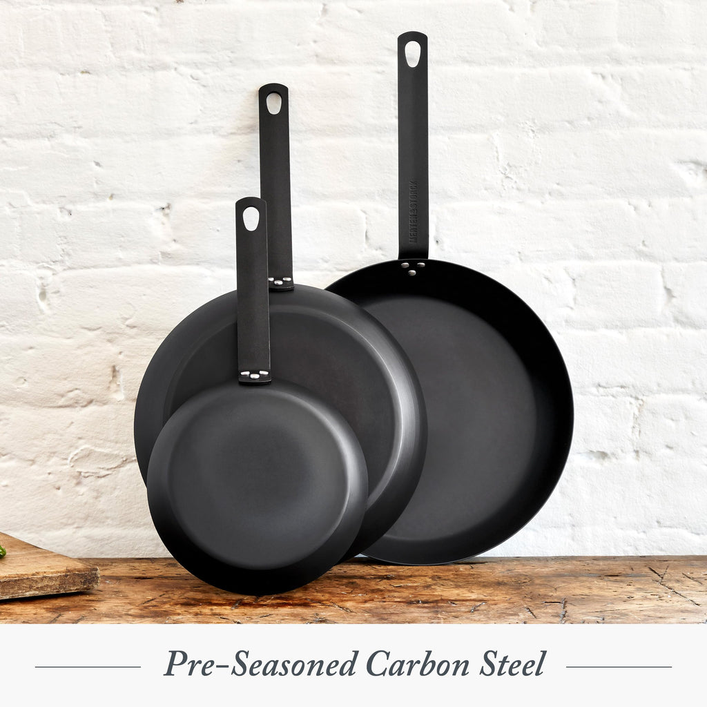 10" Pre Seasoned Carbon Steel Frying Pan Skillet (10" Frying Pan Skillet / Black)