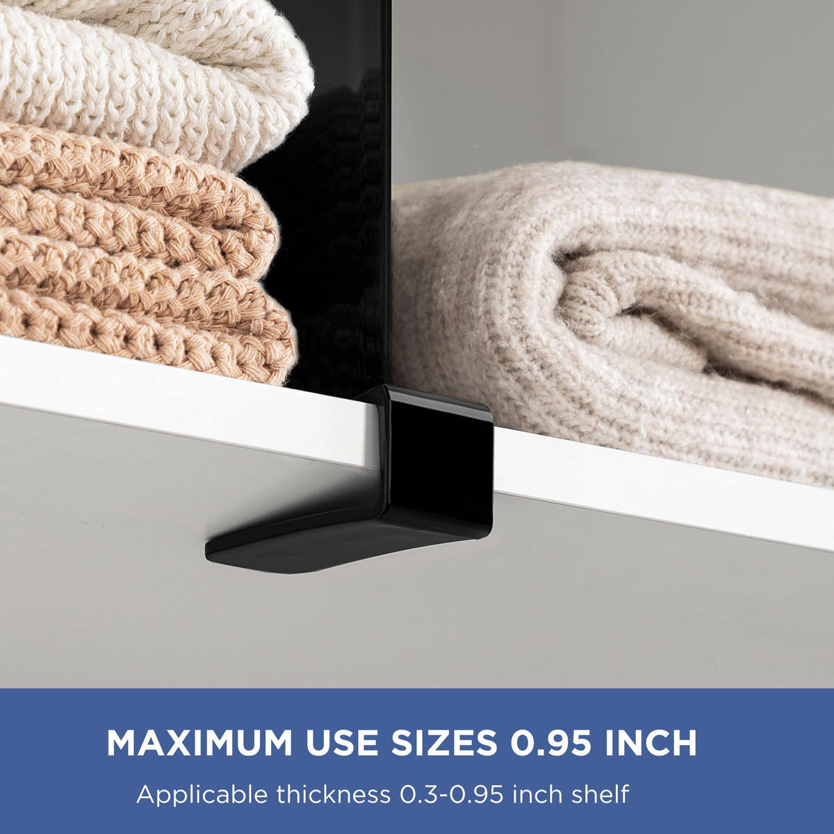 6 Black Shelf Dividers (Black / 6 PCS)