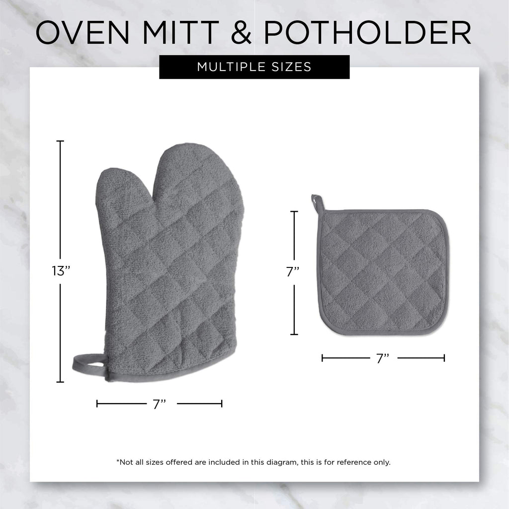 Basic Terry Collection 100% Cotton Quilted (Aqua / Oven Mitt)