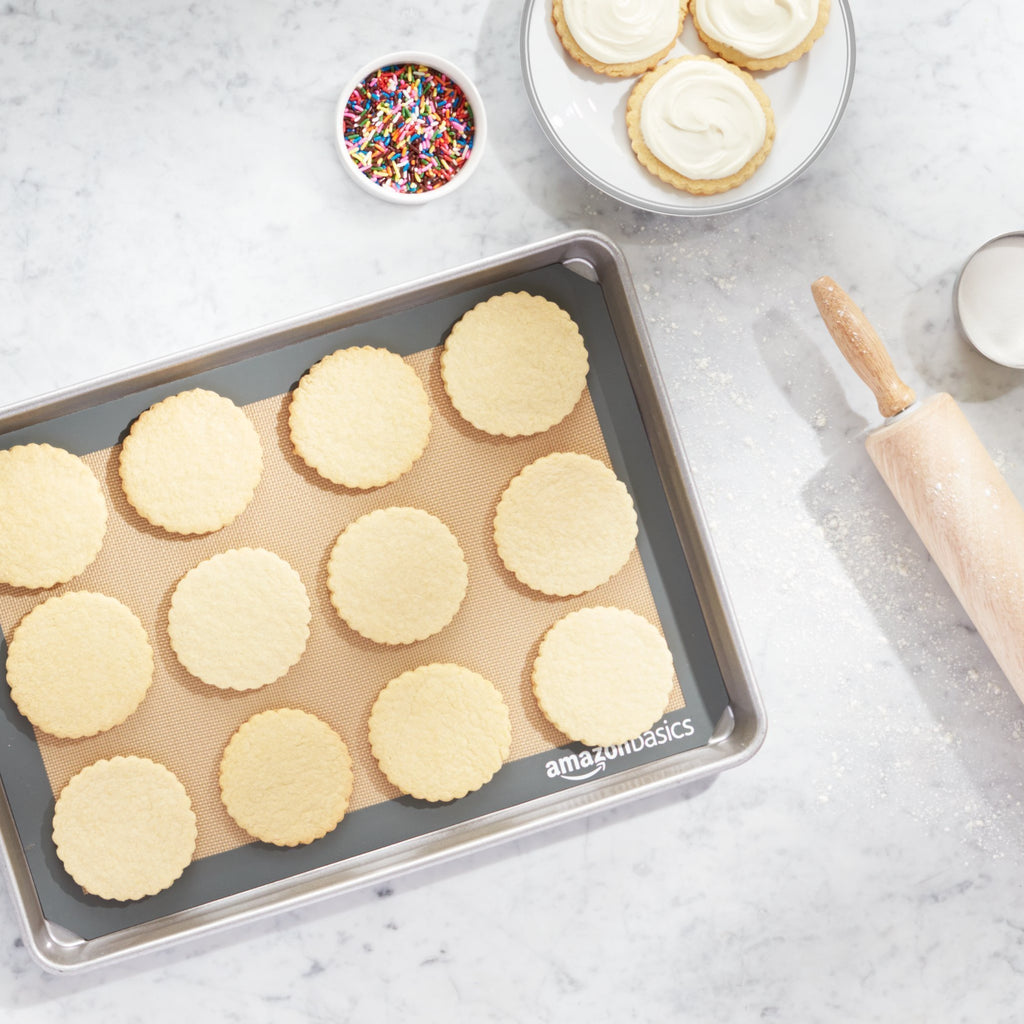 Silicone Rectangular Baking Mat (New Beige/Gray / 2-Pack)