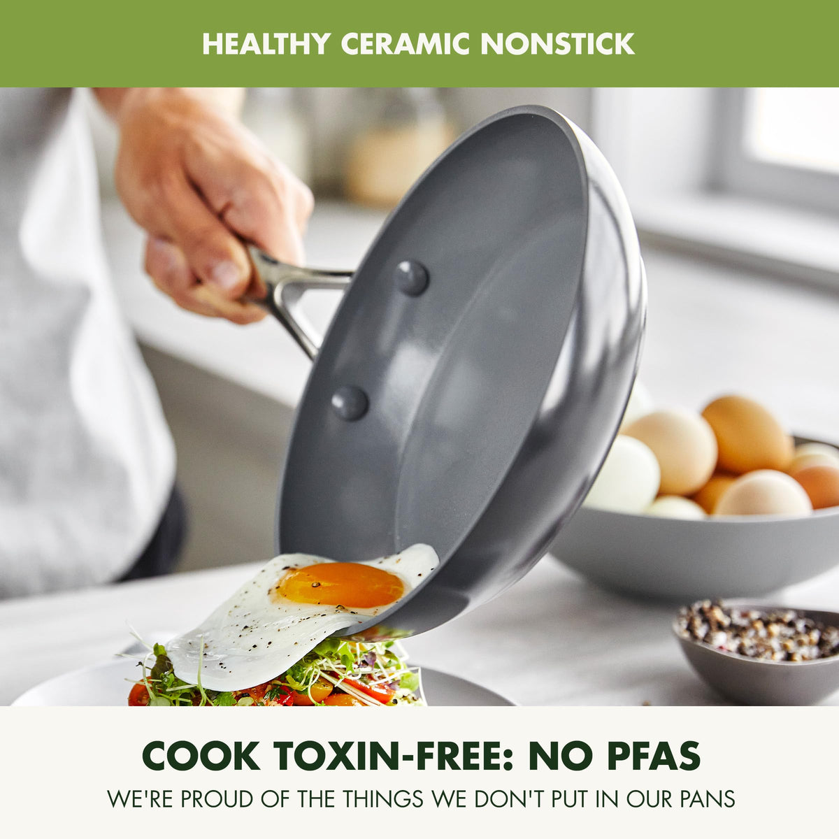 Valencia Pro 11 Piece Cookware Set Ceramic Nonstick Pots & Pans (11 Piece Cookware Set / Gray)