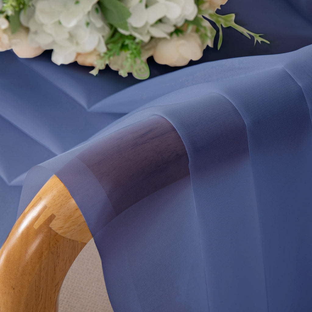 Sheer Curtains 78 Inches Long 2 Panels Set for Bedroom Living Room (Royal Blue / 42"W x 78"L (Pack of 2))