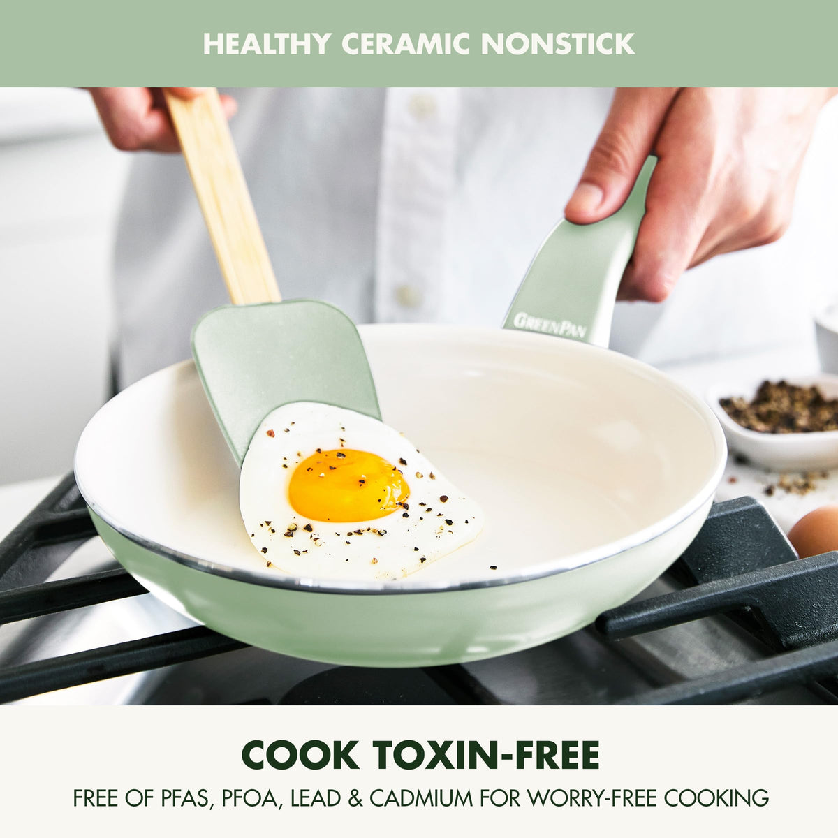 Dover 8” Frying Pan Skillet with Spatula (8" Frying Pan Skillet with Spatula / Pastel Green)
