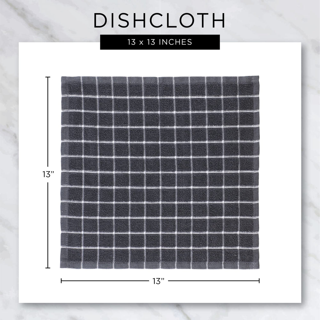 Assorted Woven Kitchen Set (Nautical Blue / Dishtowel, 18x28"; Dishcloth, 13x13")