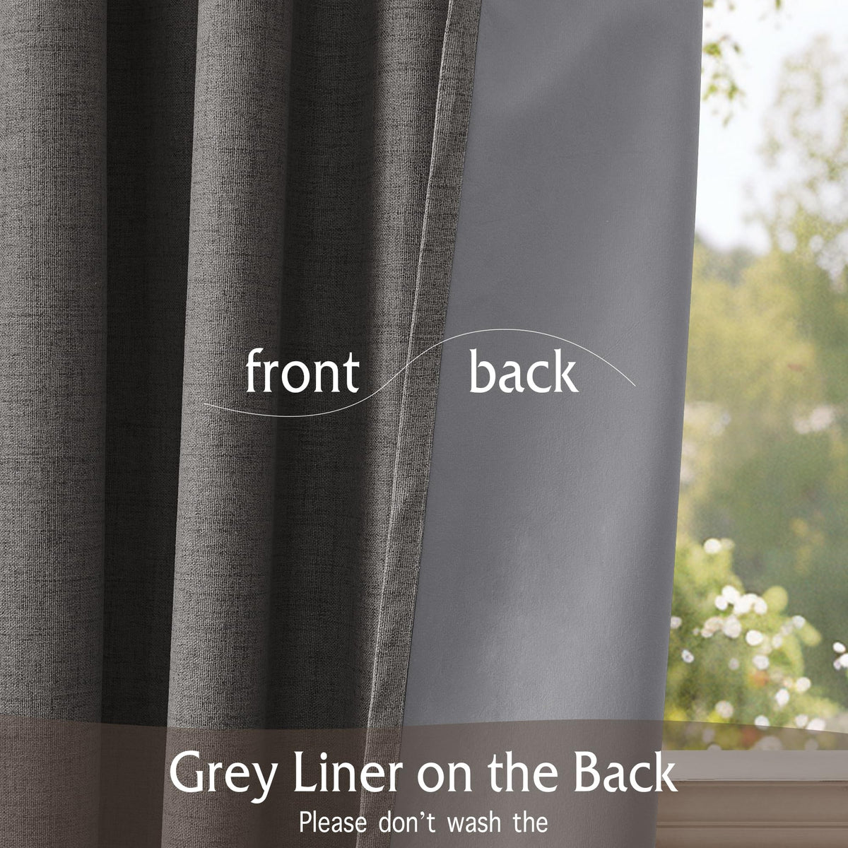 Pinch Pleated Back Tab Curtains Linen Textured 100% Blackout Curtains Thermal Insulated for Bedroom Living Room Bay Window Drapes (Grey / 40"W x 90"L (Pack of 2))