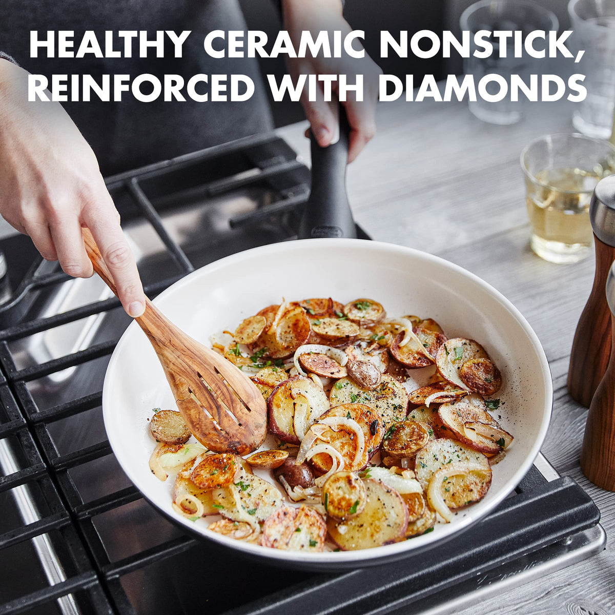 Rio Healthy Ceramic Nonstick 12" Frying Pan Skillet (12" Frying Pan Skillet / Black)
