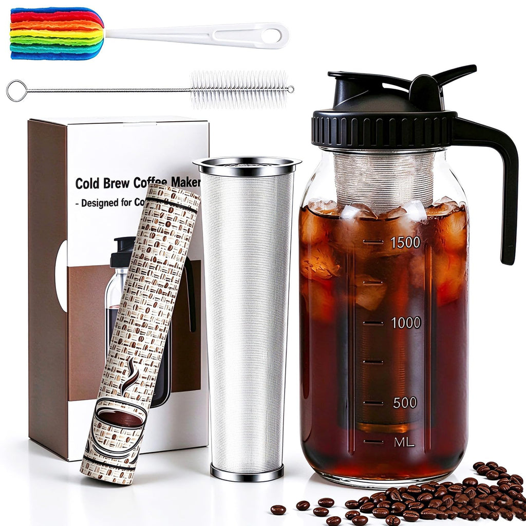 Cold Brew Coffee Maker (64 OZ (Mat + 2 Brushes Included))