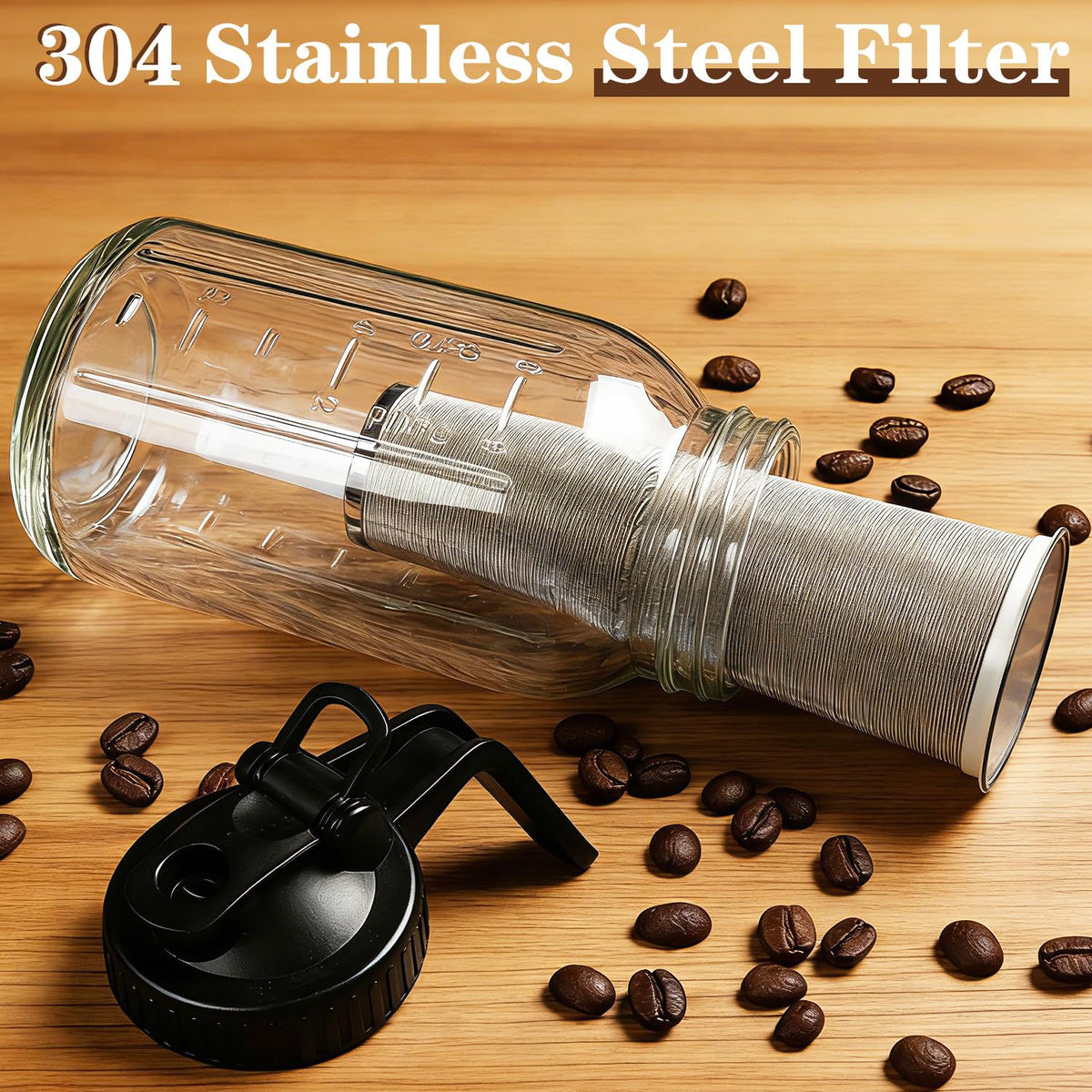 Cold Brew Coffee Maker (64 OZ (Mat + 2 Brushes Included))